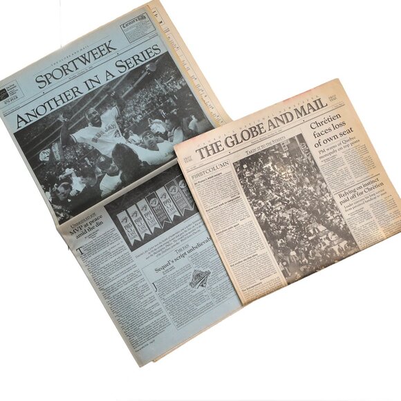 Vintage 1993 Globe & Mail Newspaper Toronto Blue Jays Championship Game Baseball - Picture 3 of 6